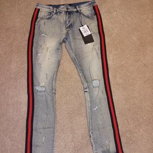 BRONSON STRIPED JEANS Men's Size 34 waist– Light Blue